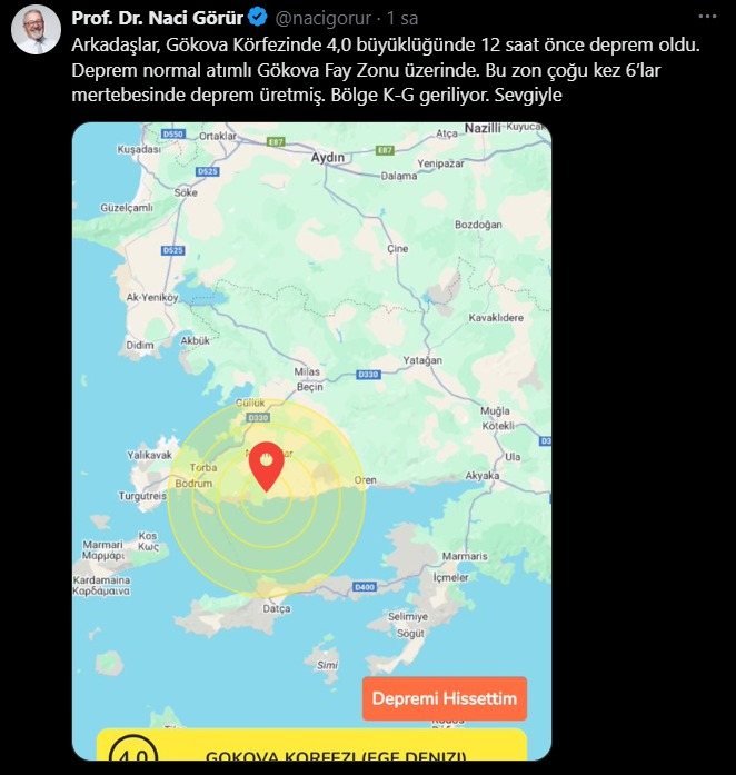 Gökova Körfezi depremi hakkında uyarı