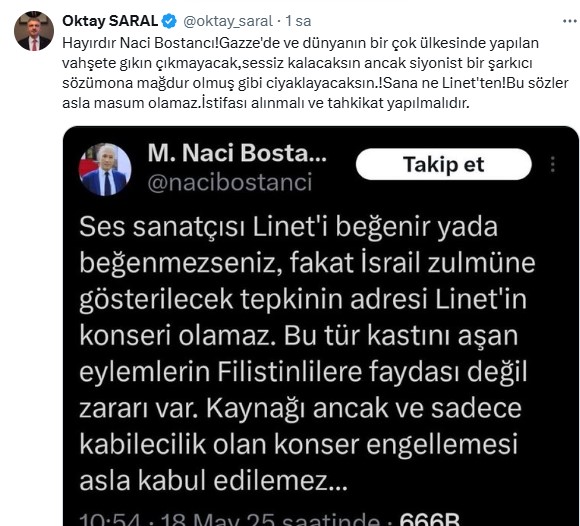 Saral'dan istifa çağrısı