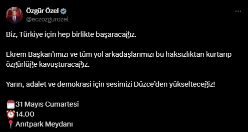 Özgür Özel Düzce Mitingi Paylaşım