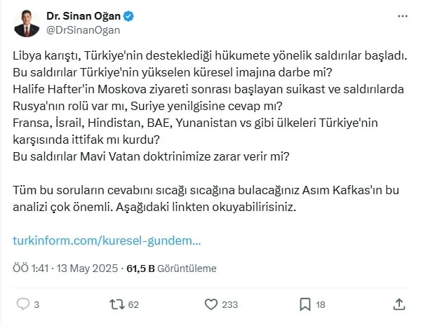 Sinan Oğan Paylaşım