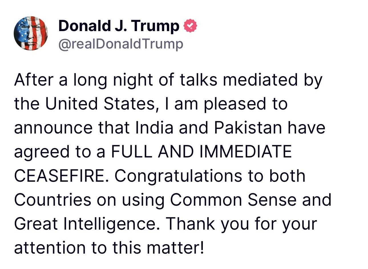 Trump Hindistan Pakistan Açıklama