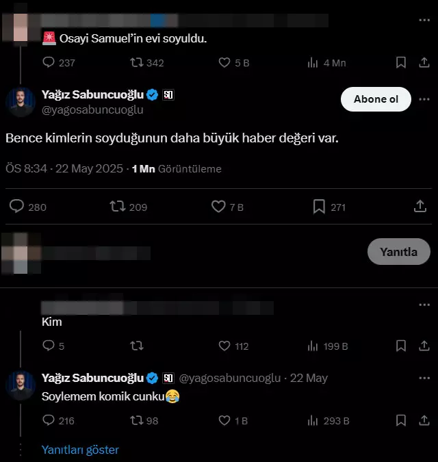 Yağız Sabuncuoğlu Paylaşım