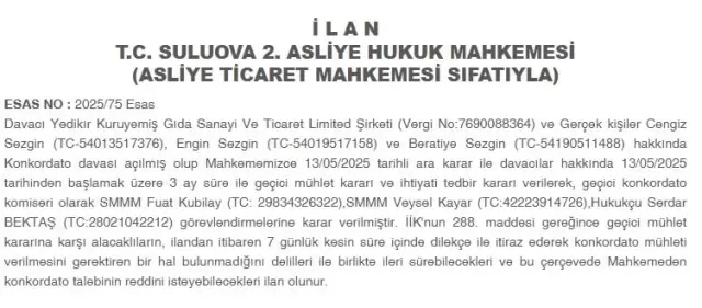 Yedikır Kuruyemiş Mahkeme Kararı