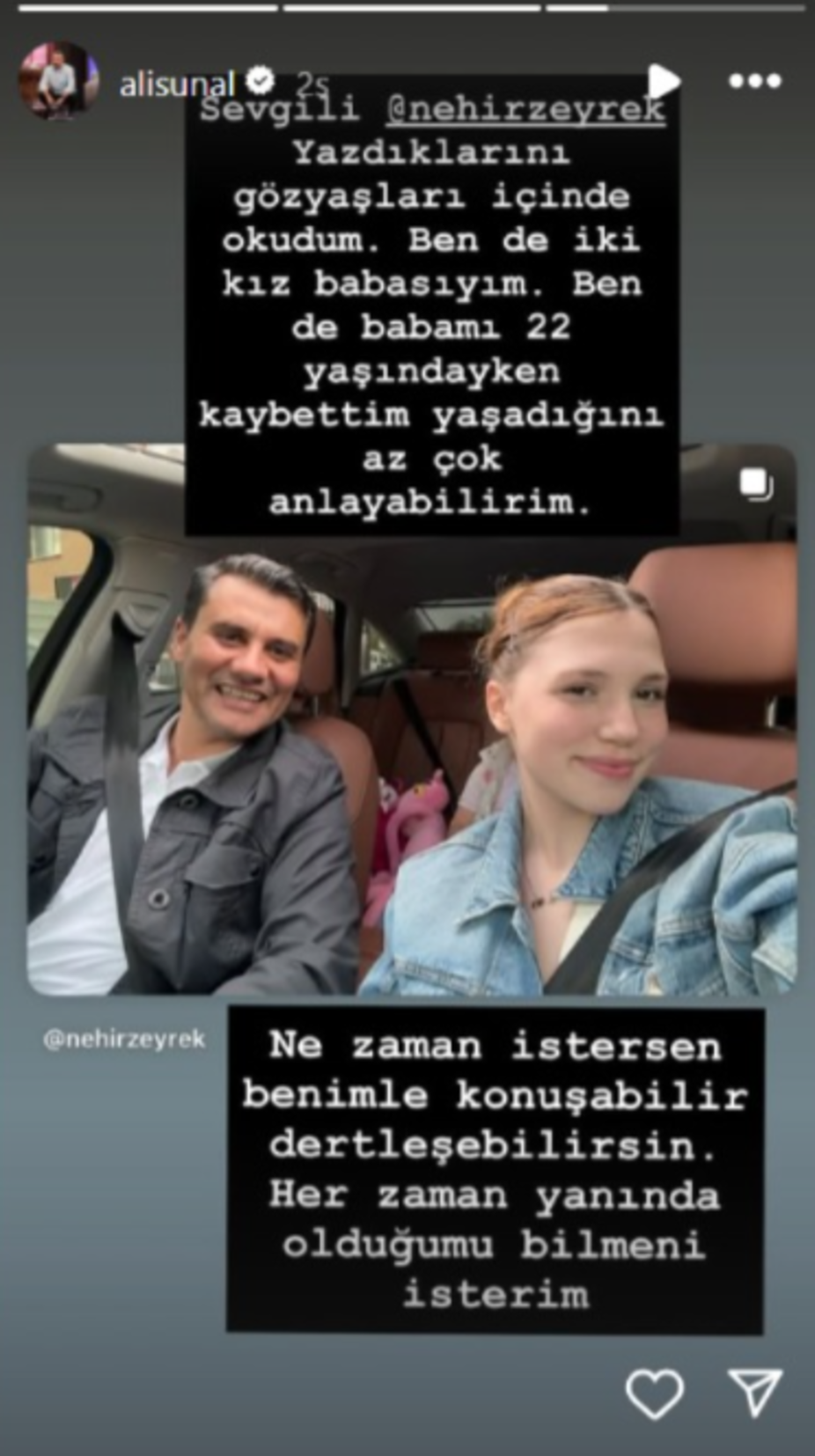 Ali Sunal’dan destek mesajı