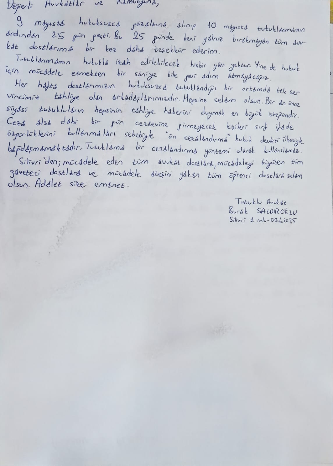 "Fikir zincire vurulamaz, savunma susturulamaz!"