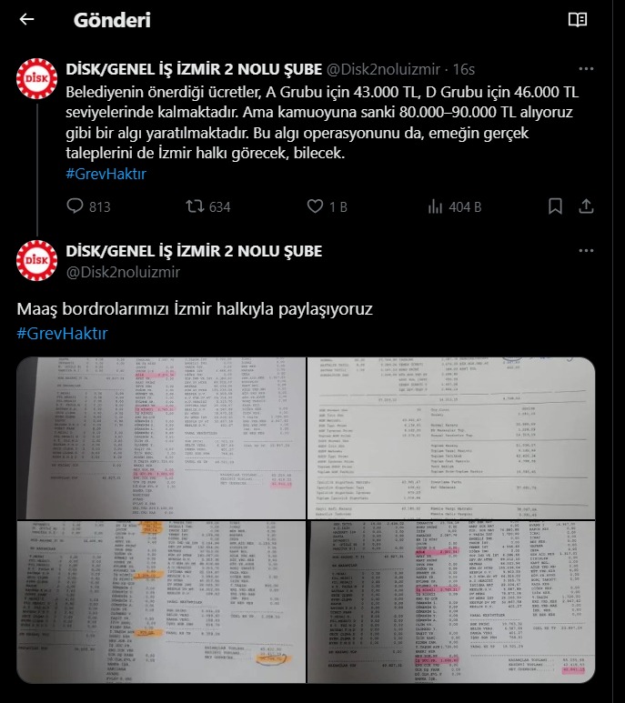 Sendika iddia etti: "Düşük ücretler ve algı operasyonu"