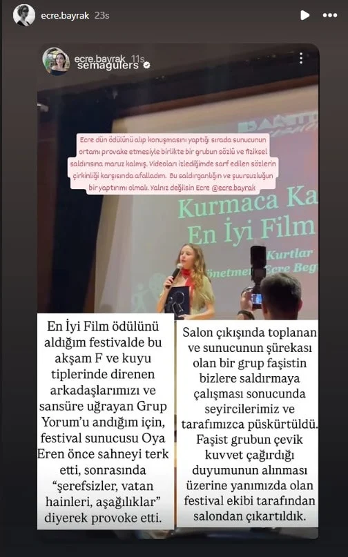 Genç yönetmenden açıklama