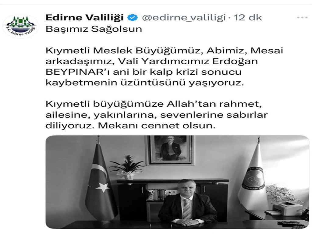 Edirne Valiliği Erdoğam Beypınar
