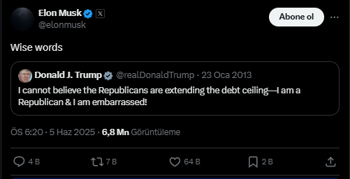 Elon Musk Trump Paylaşım