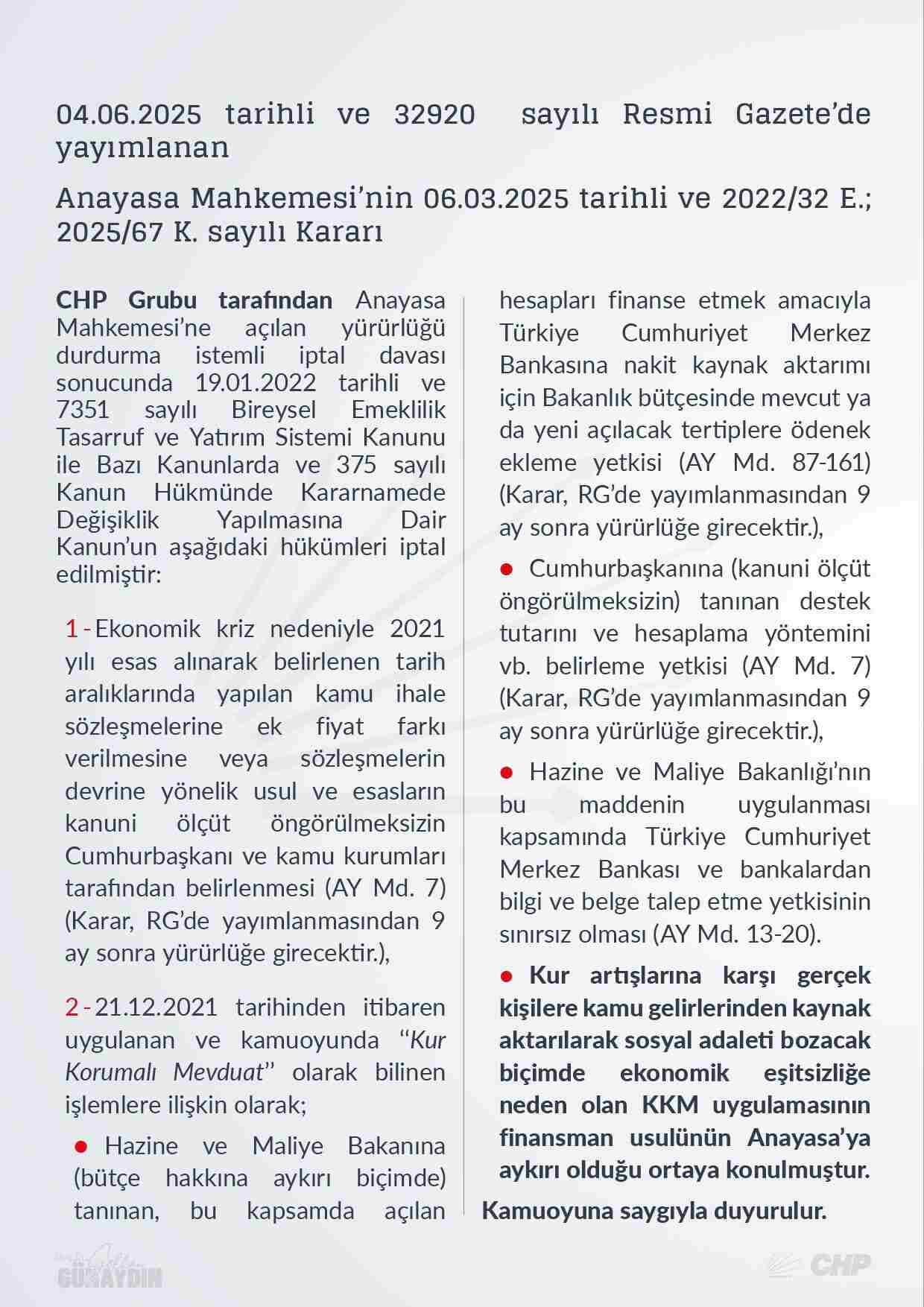 AYM'den iki kritik iptal