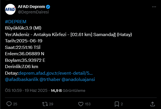 Hatay Samandağ Deprem
