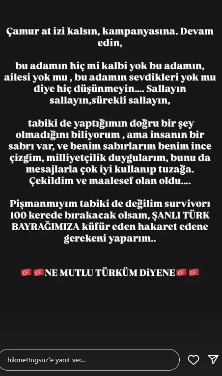 Sosyal medyadan yanıt verdi