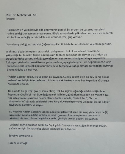 İmamoğlu'ndan özel mesaj