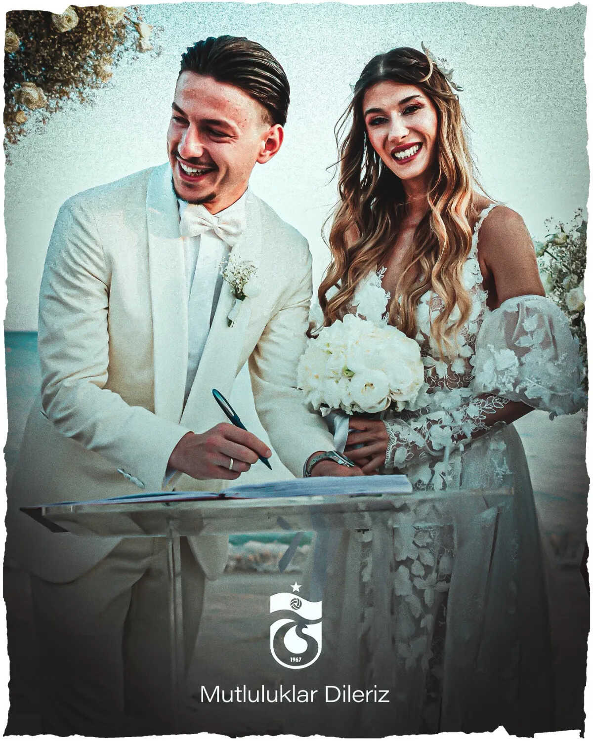 Trabzonsporlu futbolcu gelinini onaylamayan anneye rağmen nikah masasına oturdu!