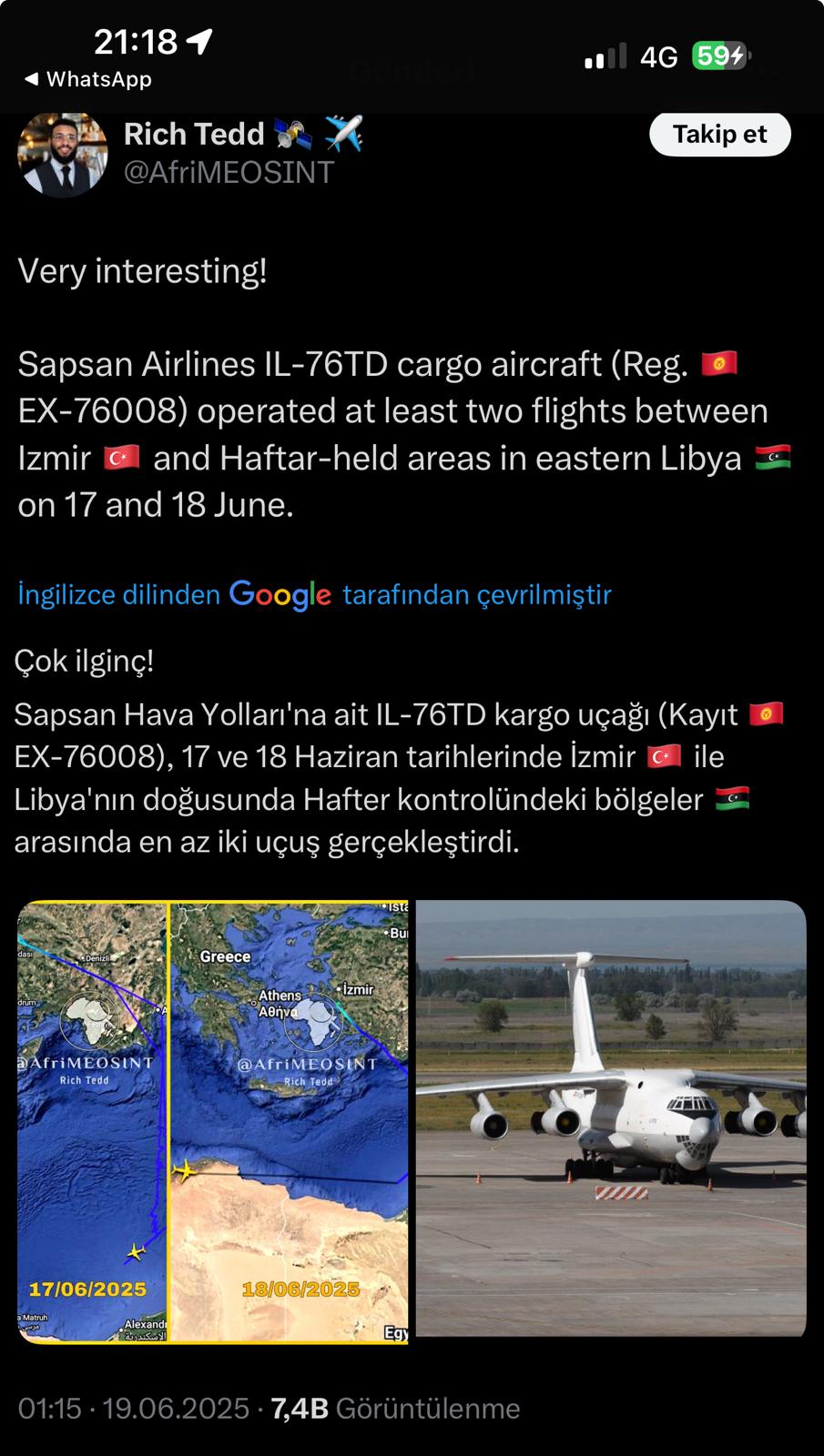 Sapsan Havayolları’na Ait Il 76Td Tipi Kargo Uçağı,