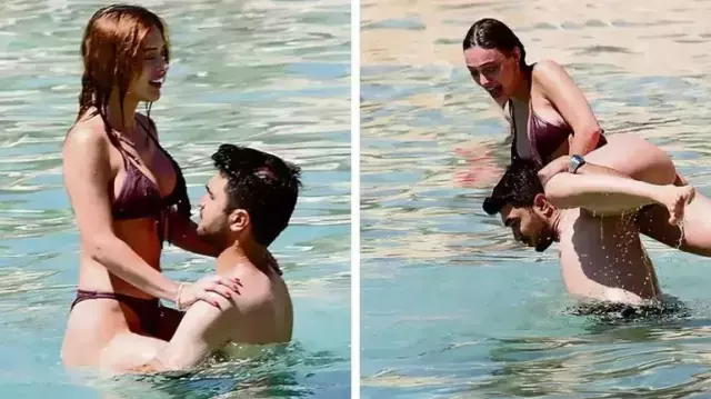 Denizde aşk tazelediler