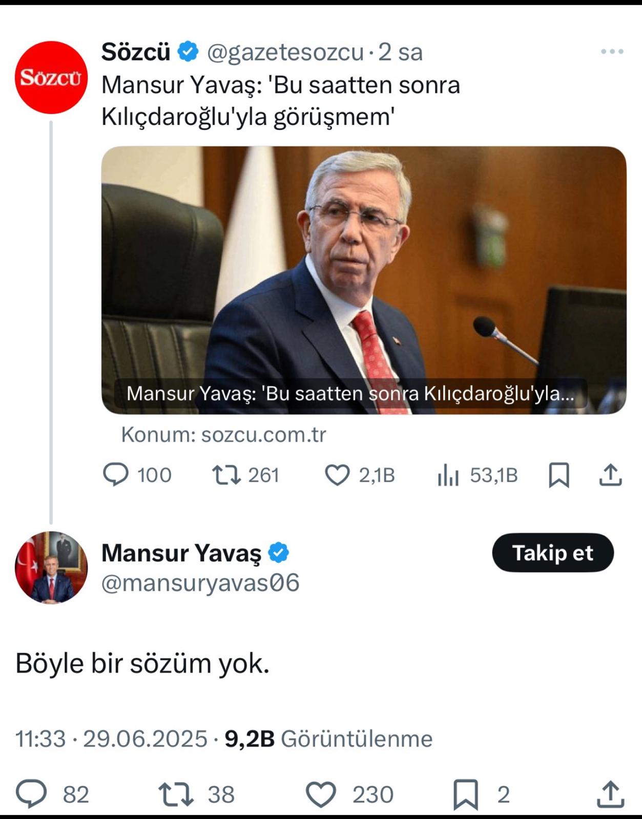 Yavaş, kendisine atfedilen başlığı yalanladı: "Böyle bir sözüm yok"