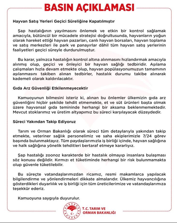 Bakanlıktan açıklama geldi 