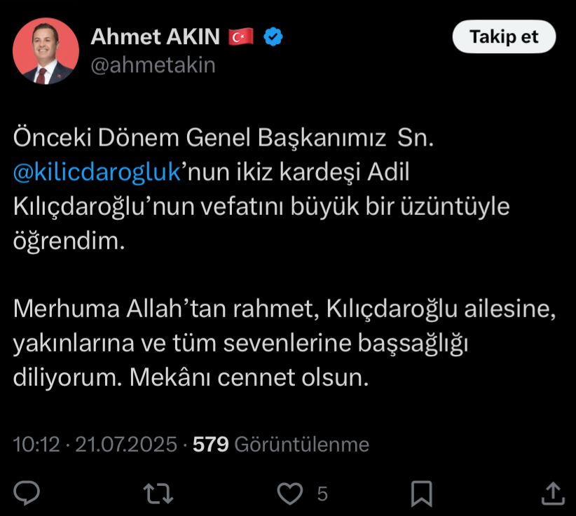 "Başsağlığı diliyorum"