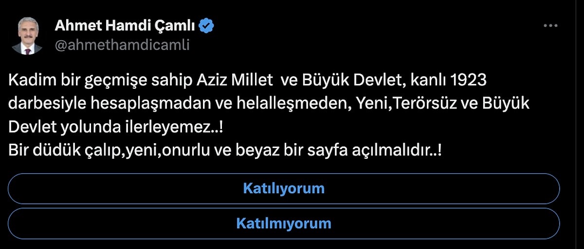 1923’e darbe dedi