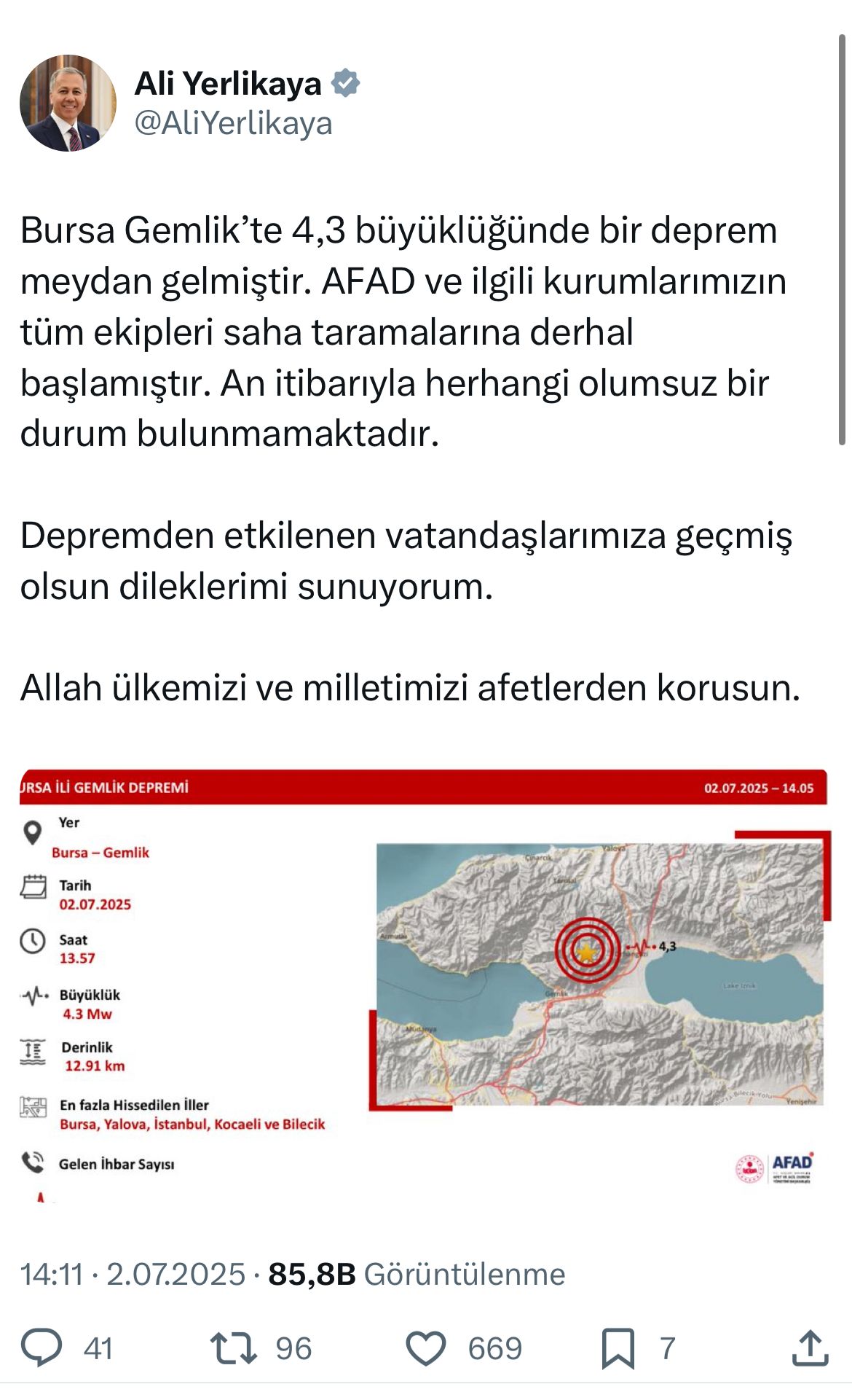 'Olumsuz bir durum yok'