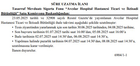 Avcılar Hospital için yeni ihale tarihi