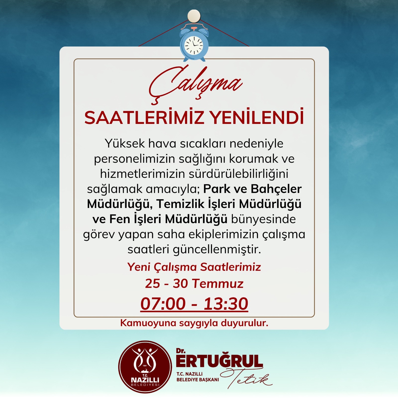 Vatandaşlara duyuru