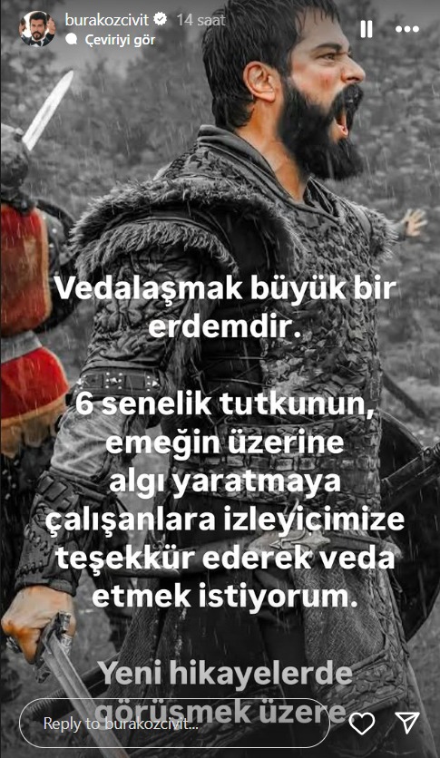 Burak Özçivit'ten "Algı yaratmaya çalışanlara" göndermeli veda mesajı