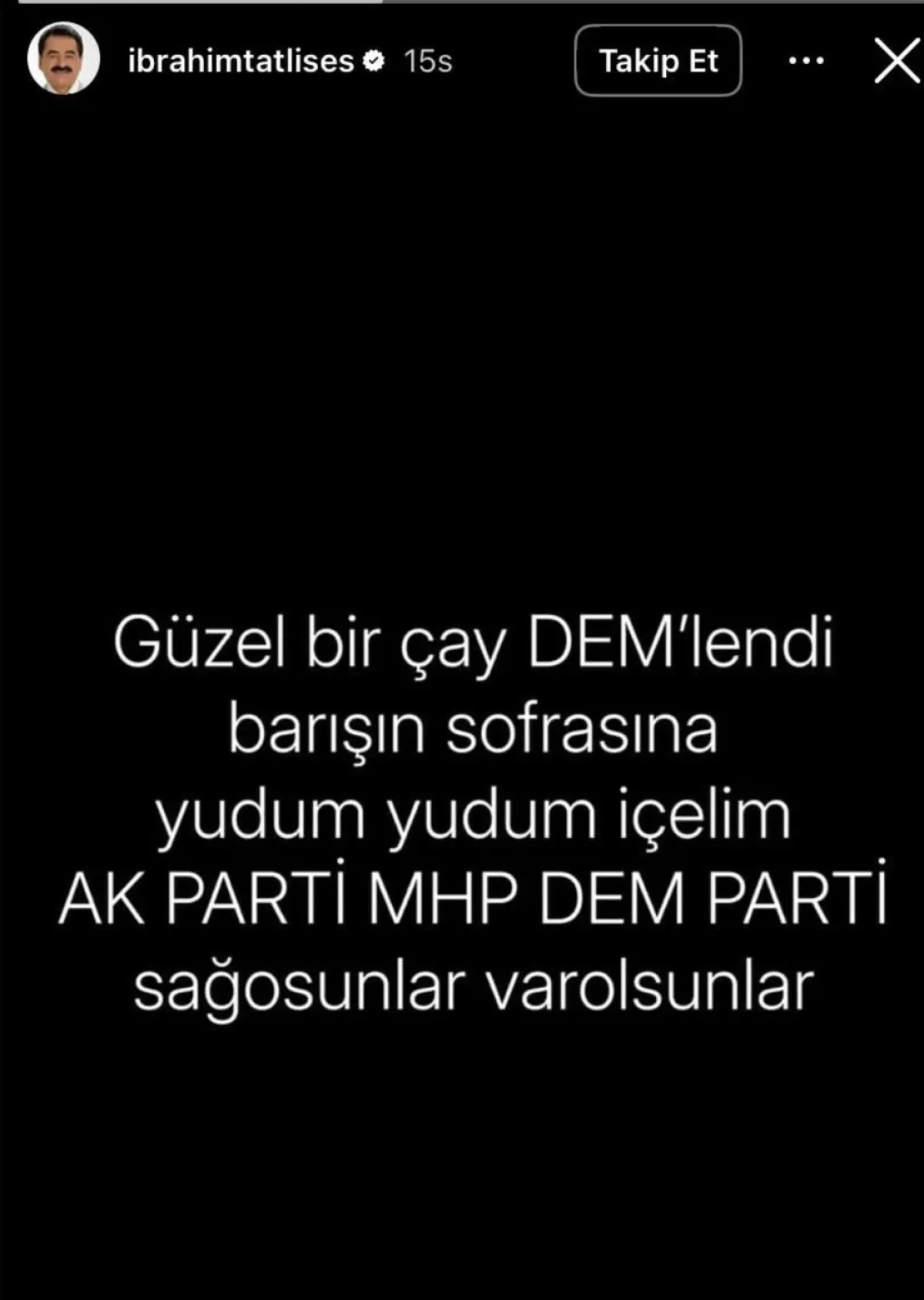 "Barışın sofrasına yudum yudum içelim”