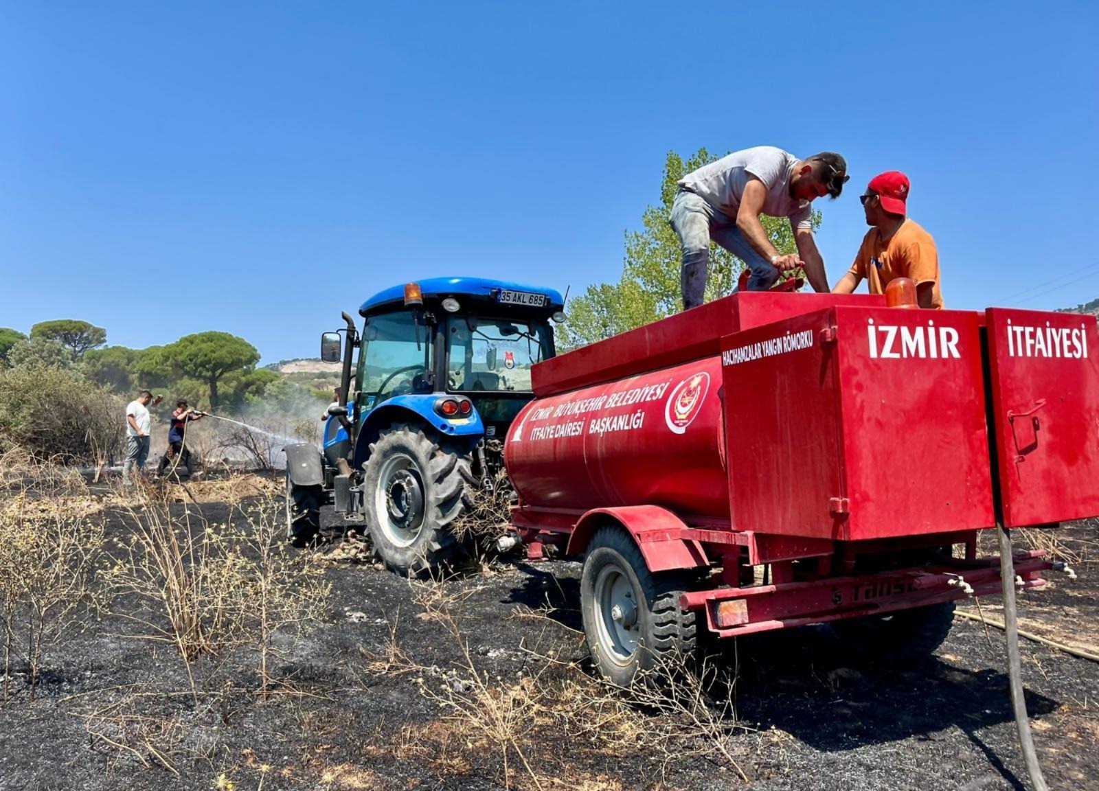 Havadan ve karadan yoğun müdahale sayesinde felaket önledi