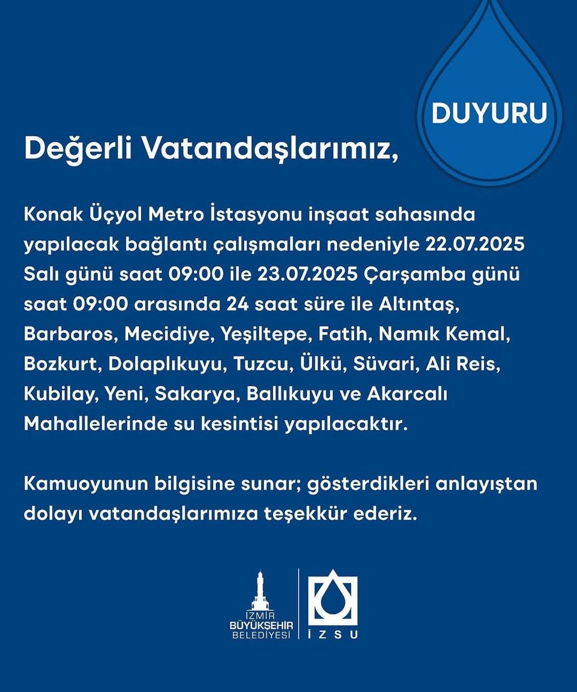 İzsu Su Kesintisi-2