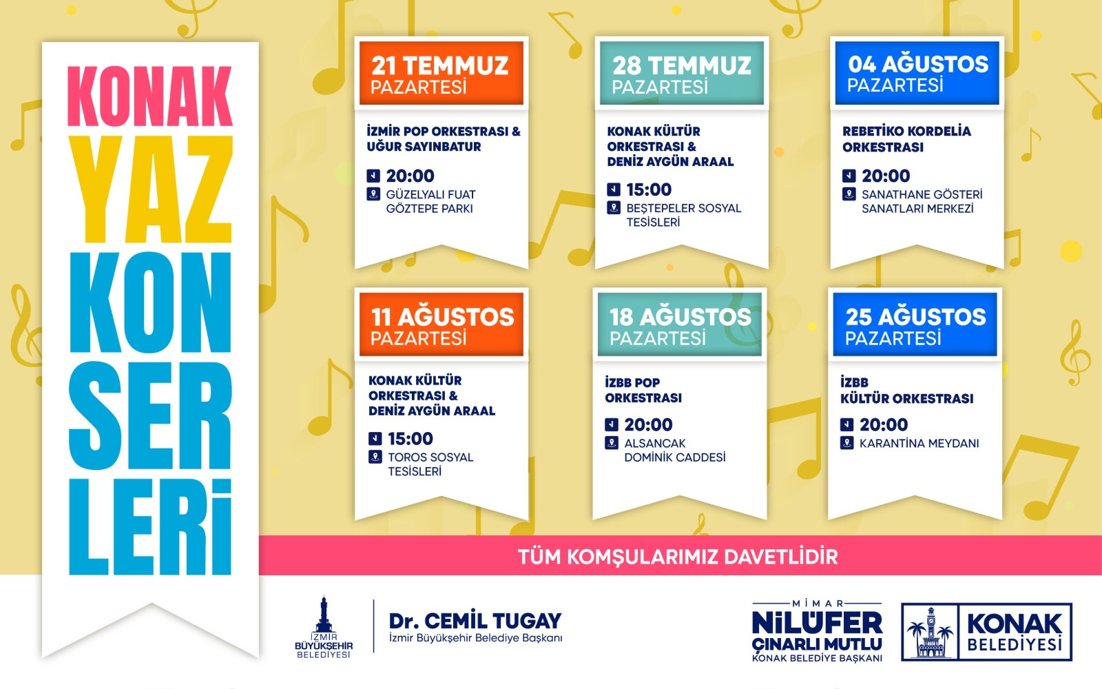 Konak yaz konserleri programı açıklandı