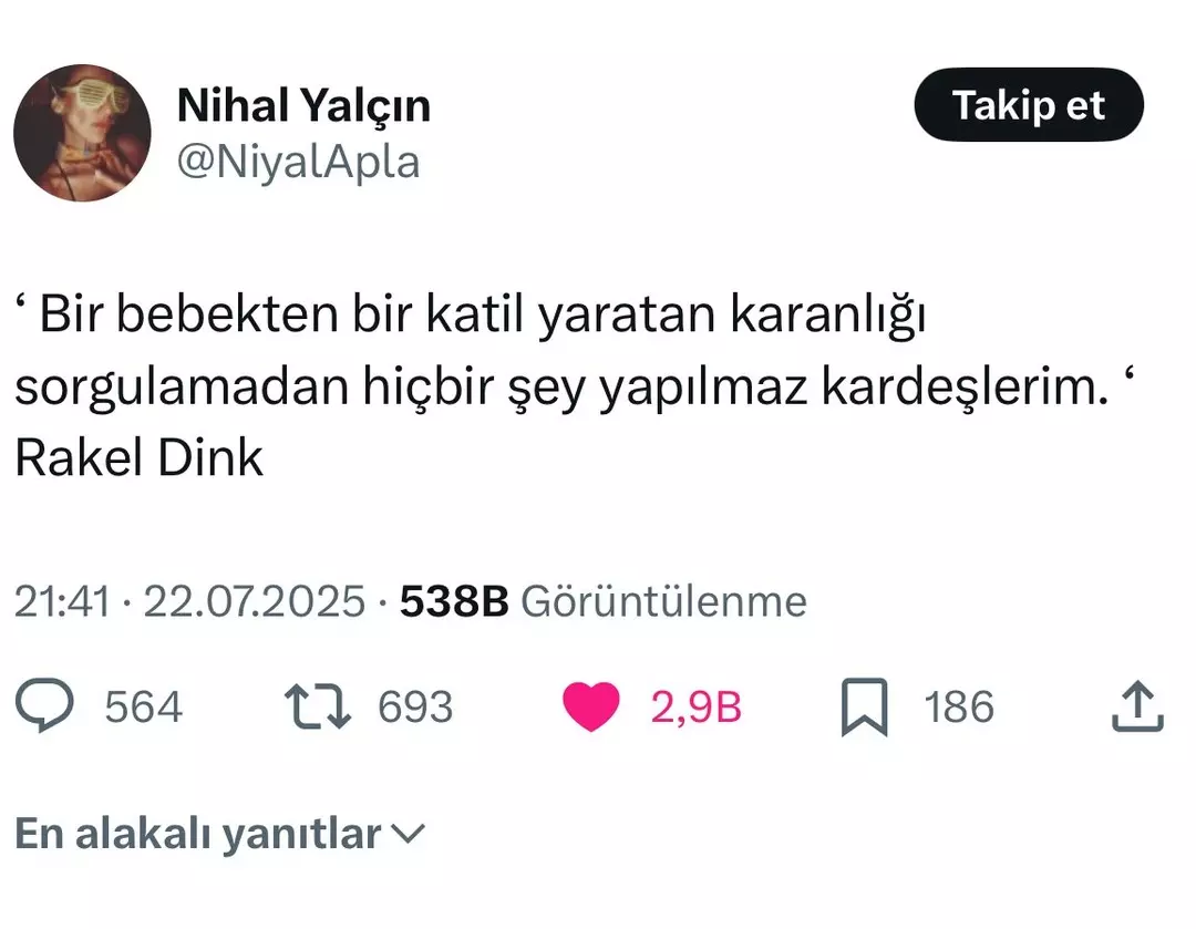 Yalçın’ın paylaşımı gündem oldu
