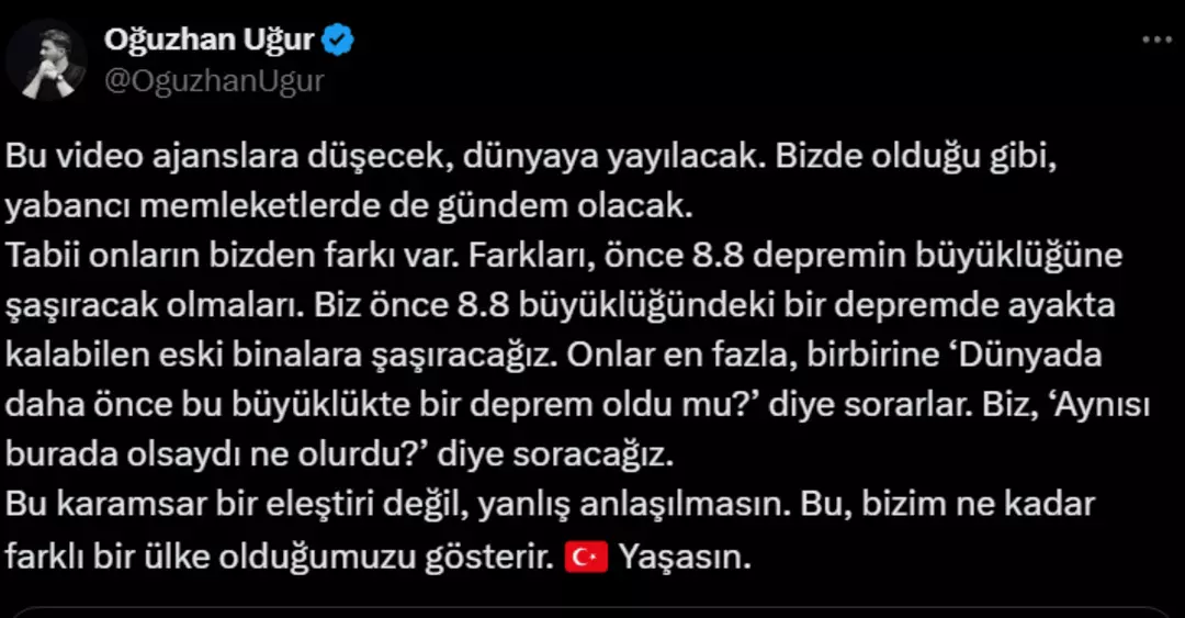 Oğuzhan Uğur’dan dikkat çeken kıyaslama