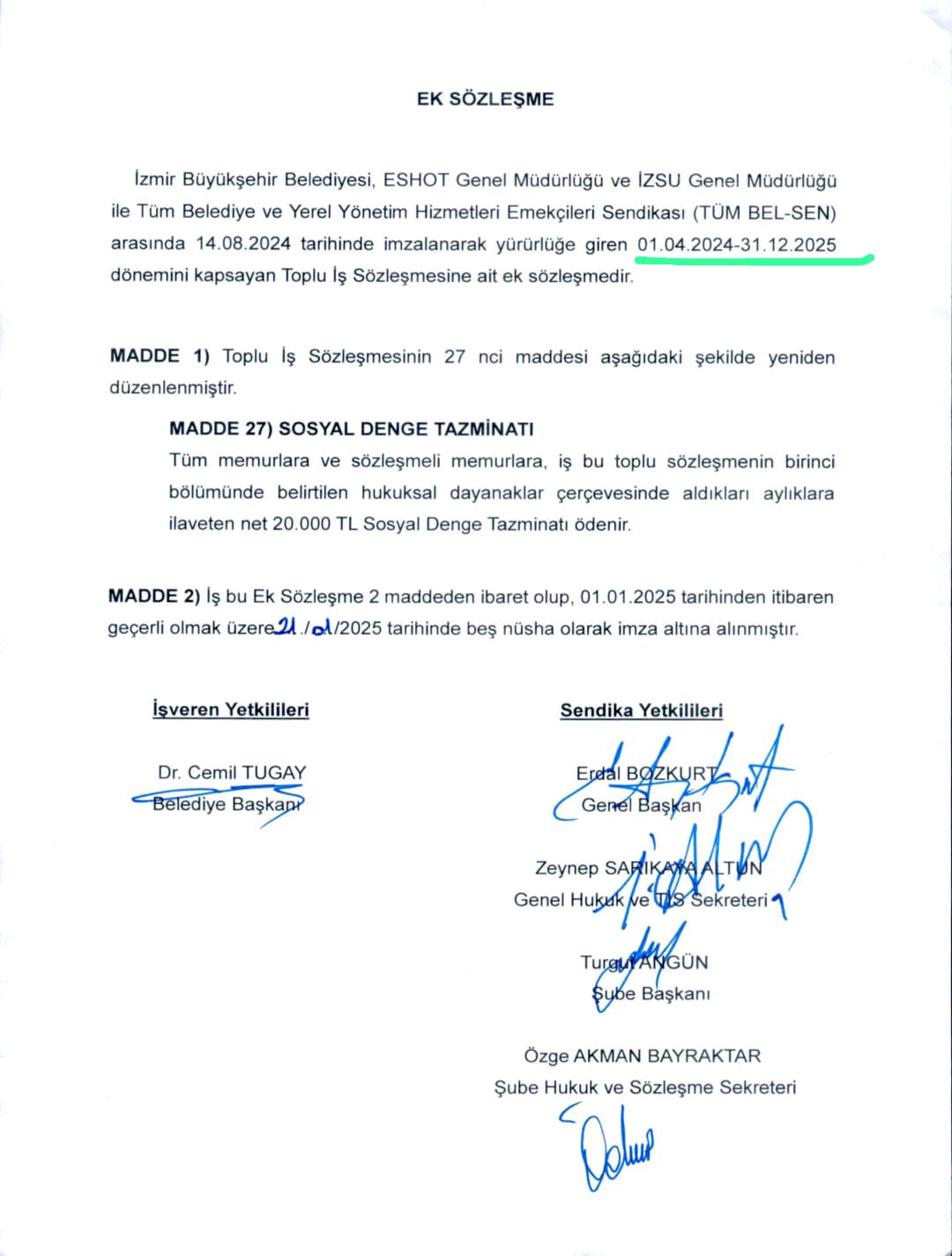 SDT sözleşme