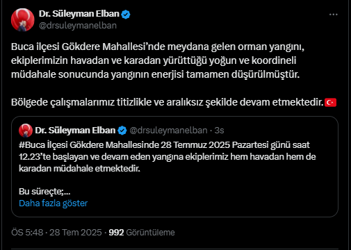 Süleyman Elban Buca Yangın