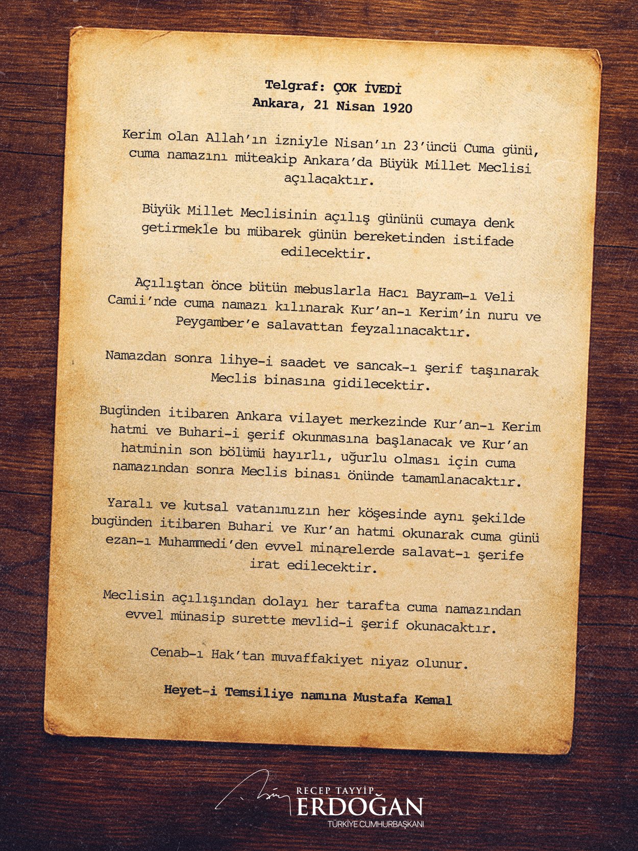 "Telgraftaki hassasiyetler Türkiye’nin mayasıdır"