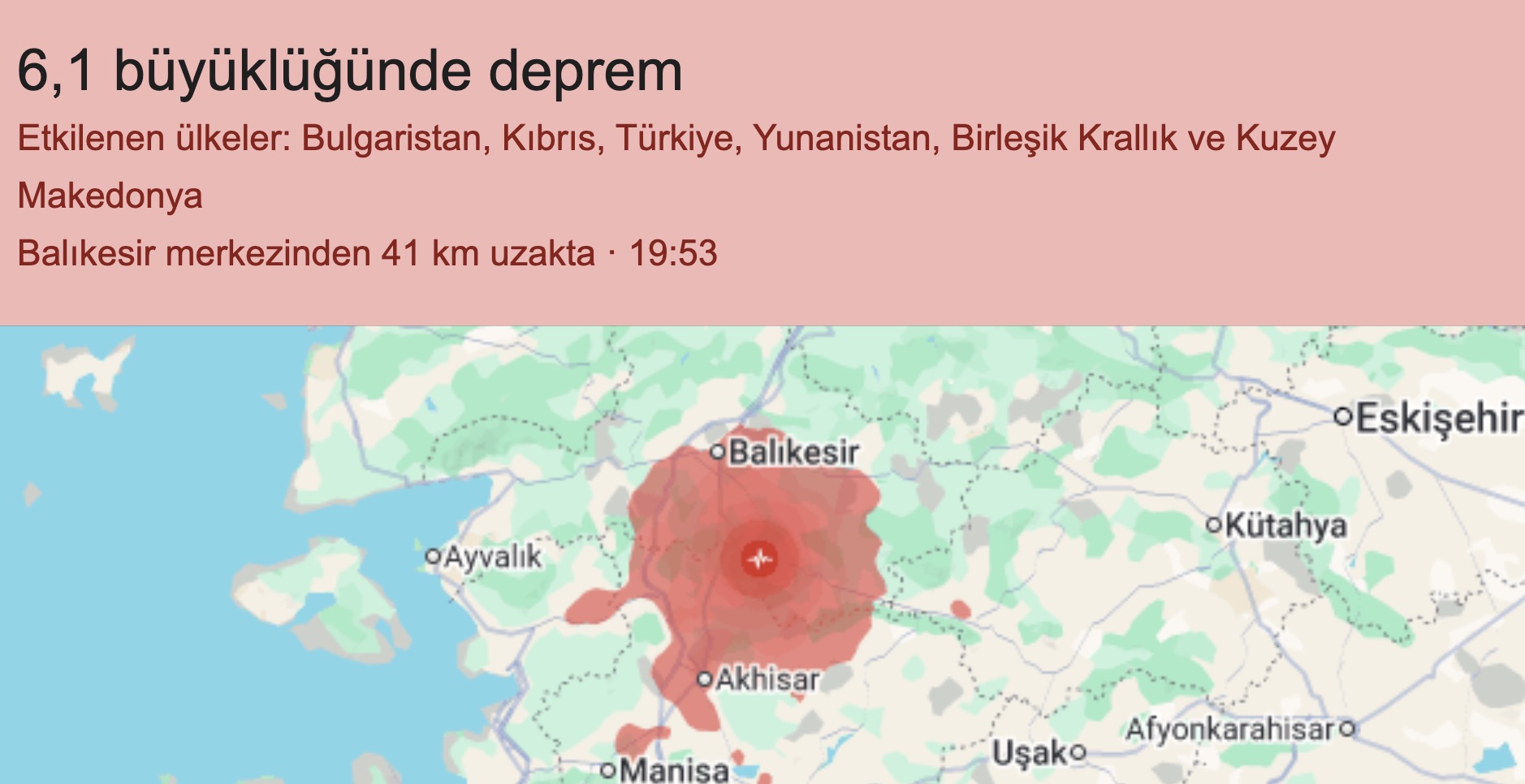 Balikesir Deprem Haritasi