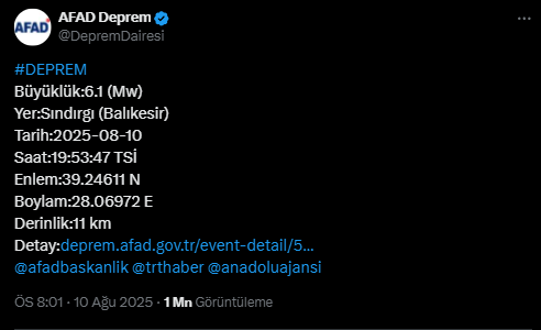 Balıkesir Sındırgı Deprem