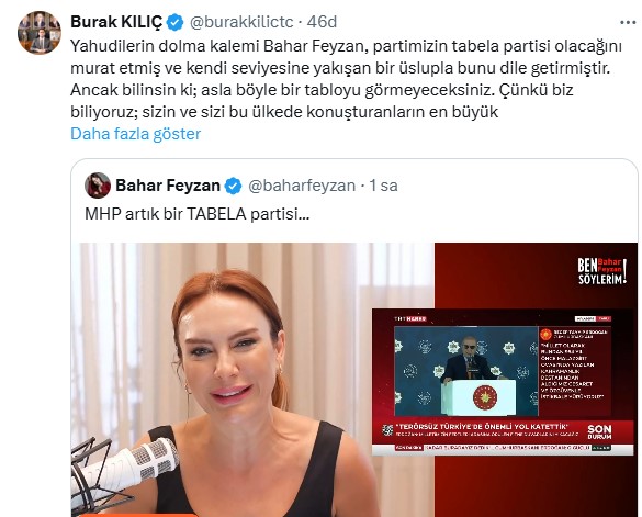 Bahar Feyzan'a Ülkücülerden tepki var