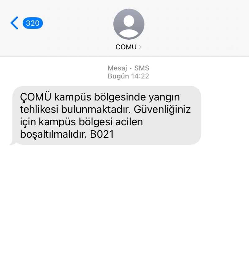 Çanakkale 18 Mart Üniversitesi'nden acil uyarı mesajı: Kampüsü hemen boşaltın!