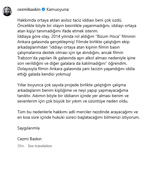 Cezmi Baskin Aciklama