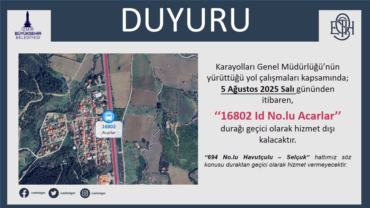 Eshot Genel Müdürlüğü mevcut durumla ilgili bilgi paylaşımında bulundu