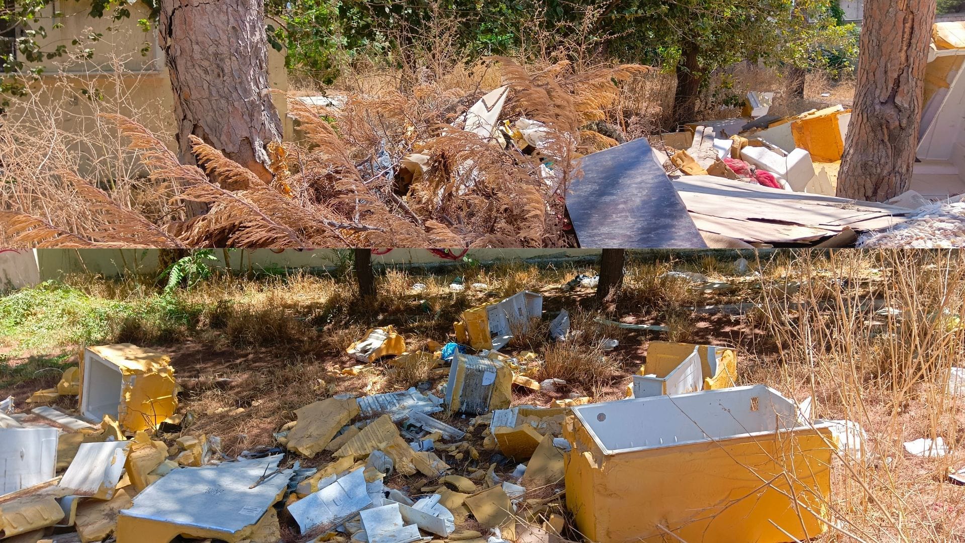 Zira yine "mış" gibi yapılmış. Yani çöpler duvarın önünden alınıp içeri araziye atılmış.