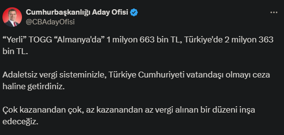 “Adaletsiz vergi sistemi vatandaşın sırtında yük”