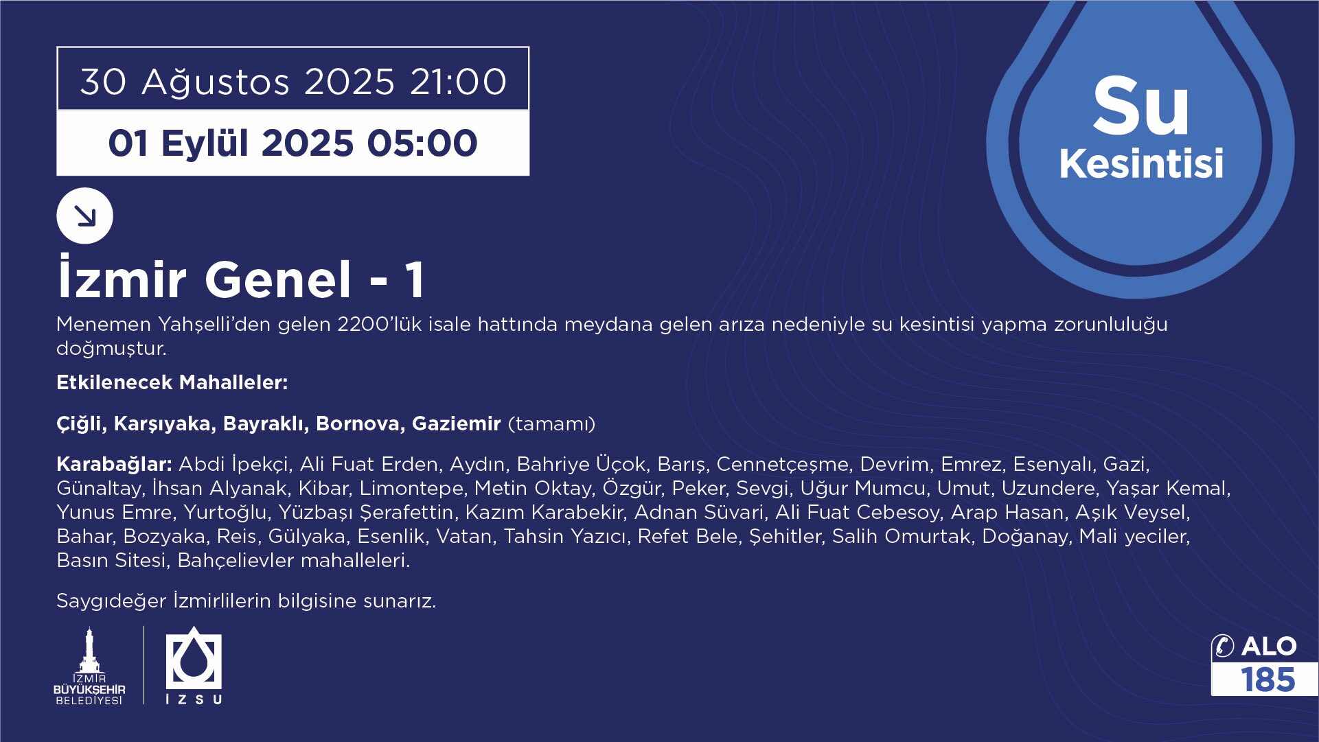 32 saatlik su kesintisi başladı