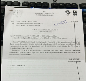 Kapatma kararı Konak Kaymakamlığı'ndan