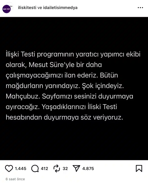Yapımcı şirketten açıklama