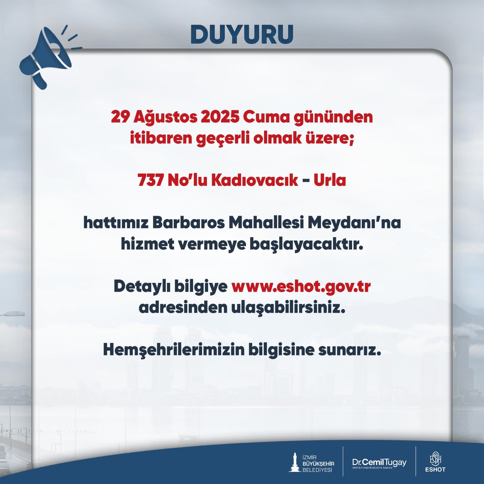 İzmirliler için yeni bir sefer hattı hizmete girmeye hazırlanıyor
