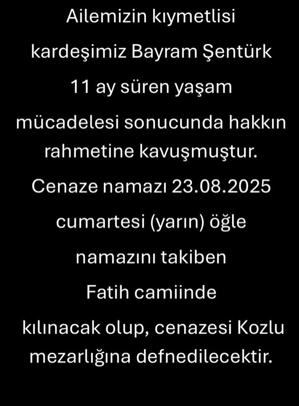 Acı haberi sosyal medya hesabından duyurdu